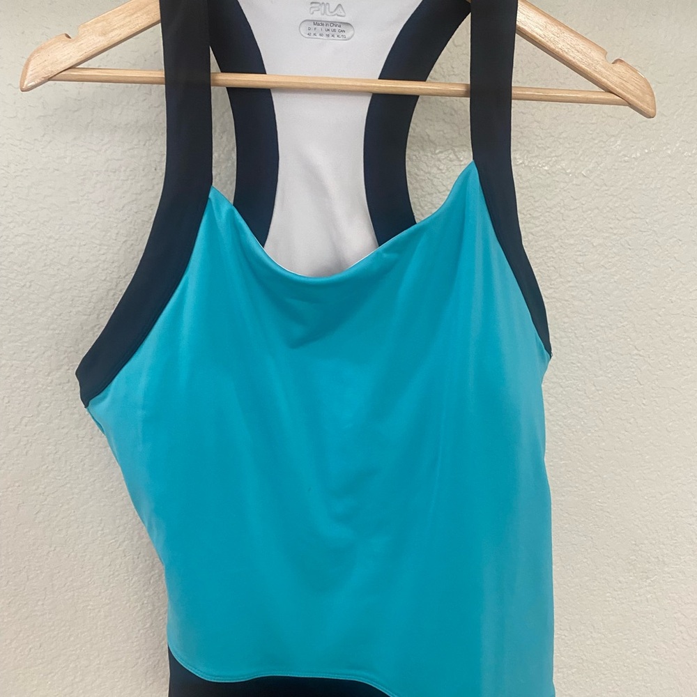 Fila White and Black Sports Tank